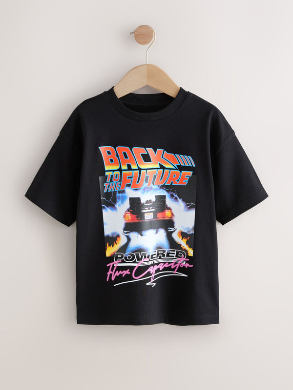 Black Back To The Future Short Sleeved T-Shirt (3-16yrs)