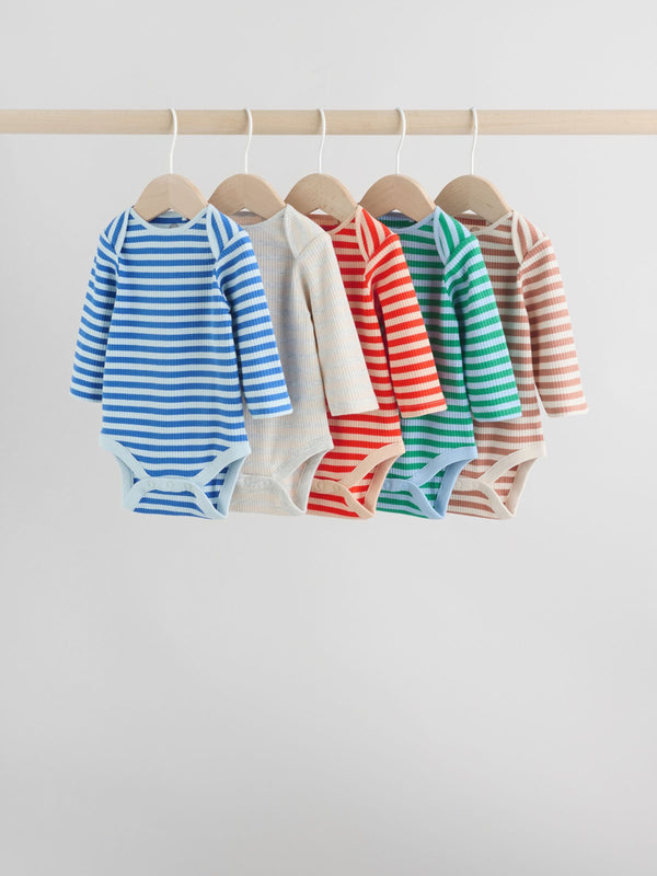 Multi Baby Long Sleeve Bodysuits 5 Pack