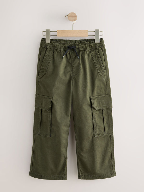 Green Wide Fit Woven Cargo Trousers (3-16yrs)