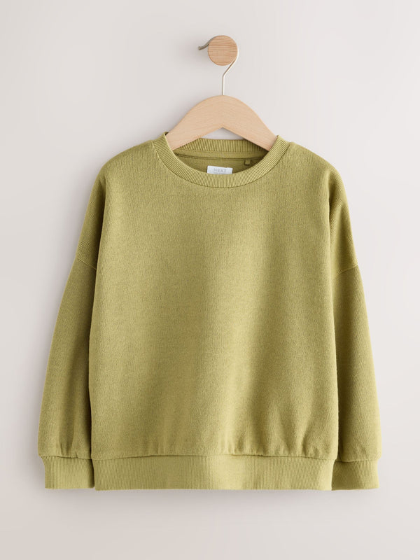 Green Oversized Cosy Rib Sweatshirt (3-16yrs)