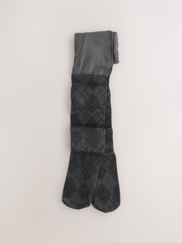 Black Argyle 40 Denier Tights