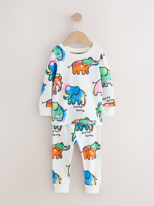 Ecru/Blue/Pink Elephant Single Loros Pyjamas (9mths-8yrs)