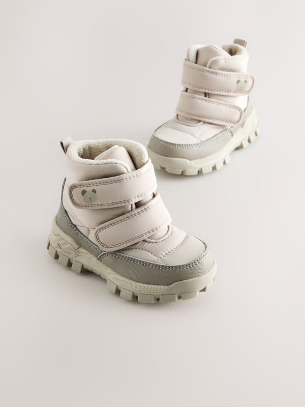 Neutral Waterproof Touch Fastening Quilted Boots