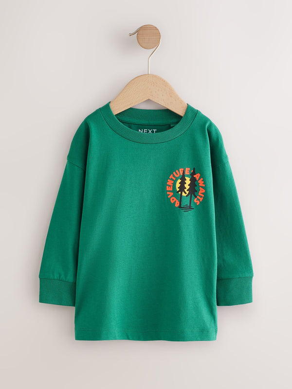 Green Scene Long Sleeve Back Print T-Shirt (3mths-7yrs)