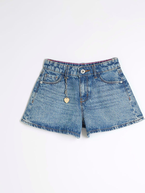 River Island Blue Denim Circle 100% Cotton Shorts
