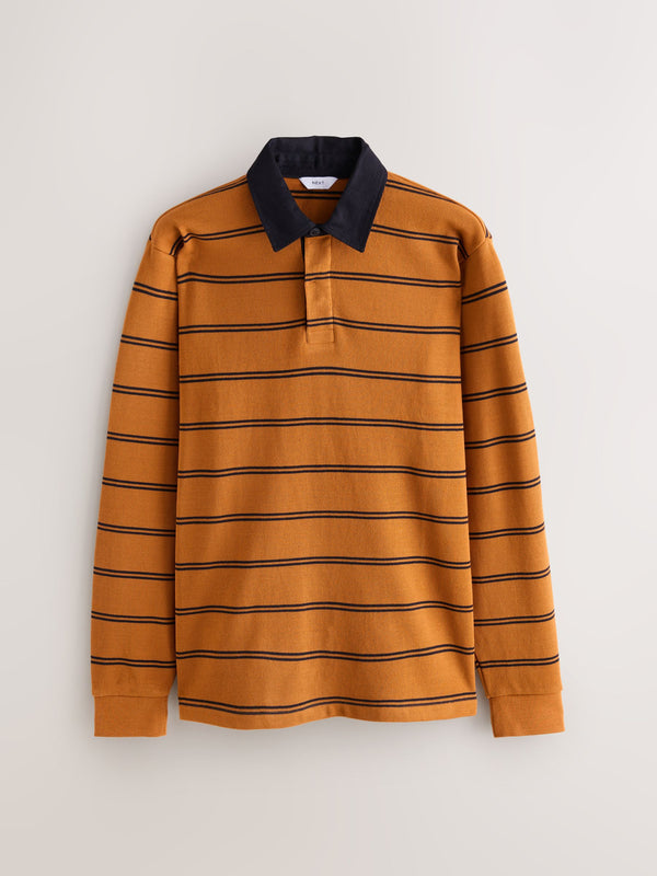 Amber Orange Stripe Rugby Shirt