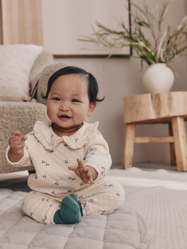 Ecru Baby Quilted Sweatshirt and Trousers Set 2 Piece (0mths-2yrs)
