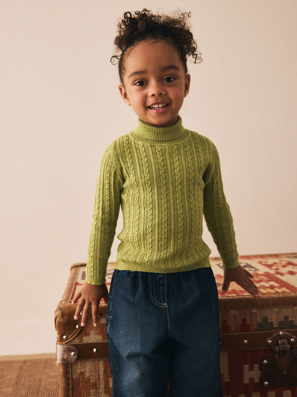 Green Roll Neck Jumper (3mths-10yrs)