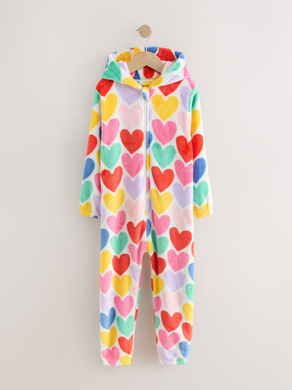 Multi Heart Print Fleece All-In-One (1.5-16yrs)