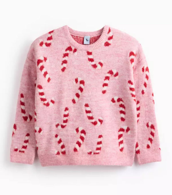 Tu Matching Family Kids' Christmas Candy Cane Crew Neck Jumper