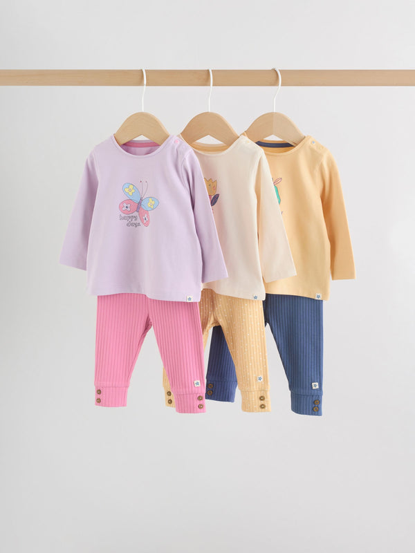 Purple Long Sleeve Top And Leggings Set 6 Piece (0mths-3yrs)