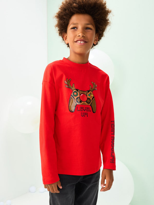 Red Controller Christmas Long Sleeve T-Shirt (3-16yrs)