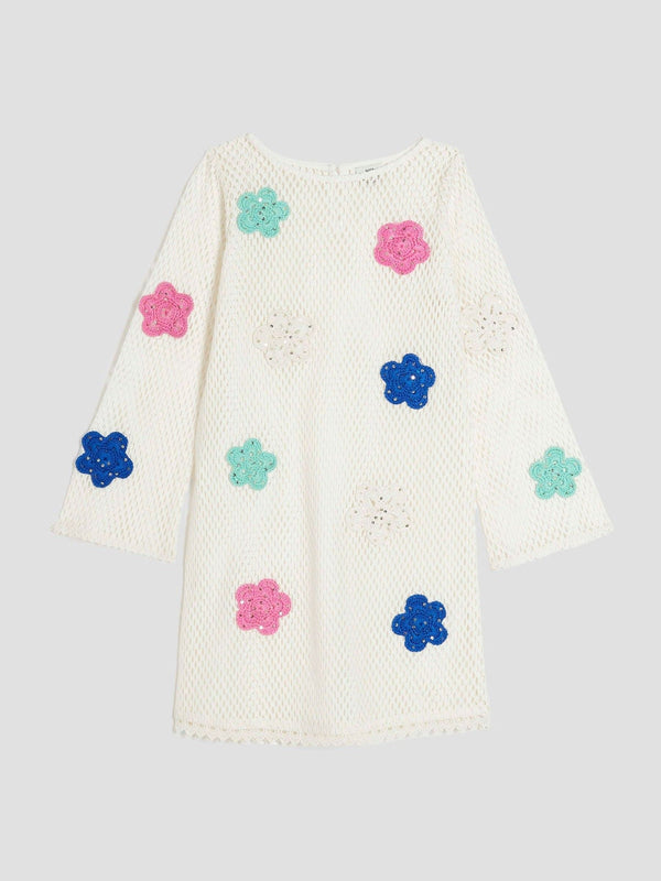 River Island Cream Crochet Flower Dress