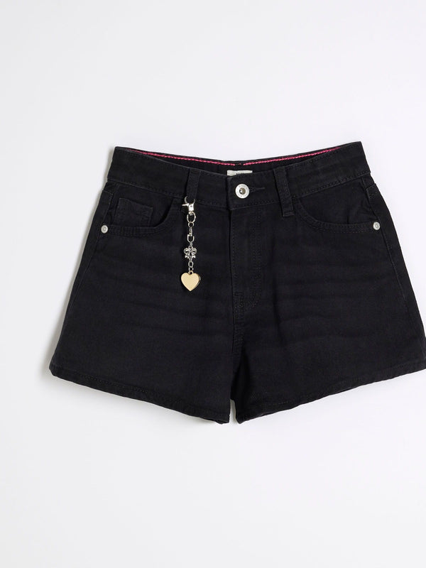 River Island Black Denim Circle 100% Cotton Shorts