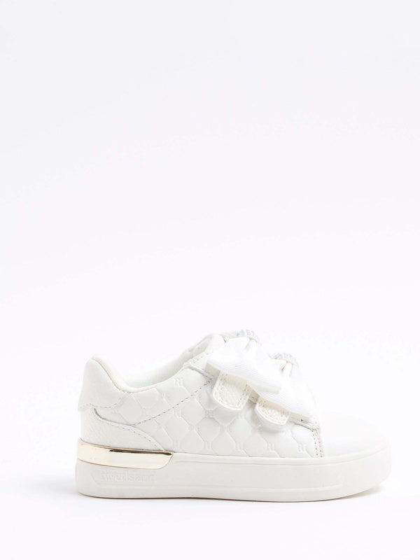 River Island White Bow Trainers