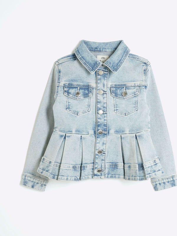 River Island Blue Peplum Denim Jacket
