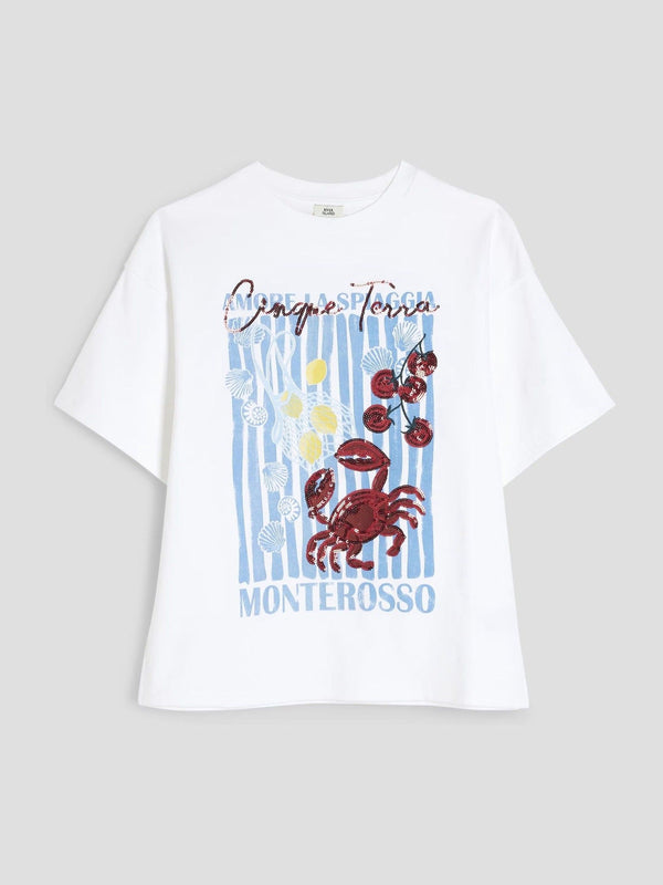 River Island White Embellished 100% Cotton Top