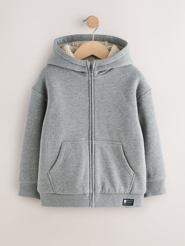 Grey Borg Fleece Zip Through Hoodie (3-16yrs)