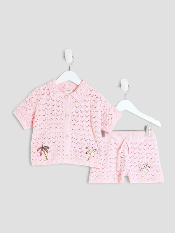 River Island Pink Revere Palm Tree Set