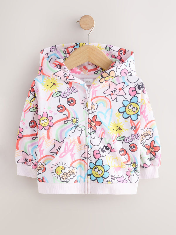 Rainbow Doodle Graffiti Hoodie (3mths-7yrs)