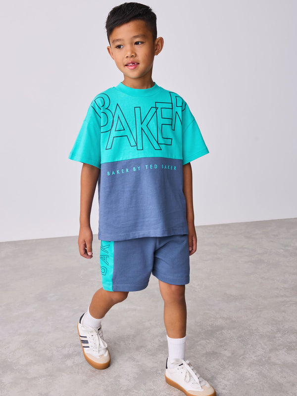 Baker by Ted Baker Colourblock T-Shirt And Shorts Set