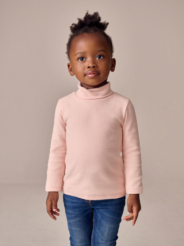 Pale Pink Long Sleeve Roll Neck Top (3mths-7yrs)