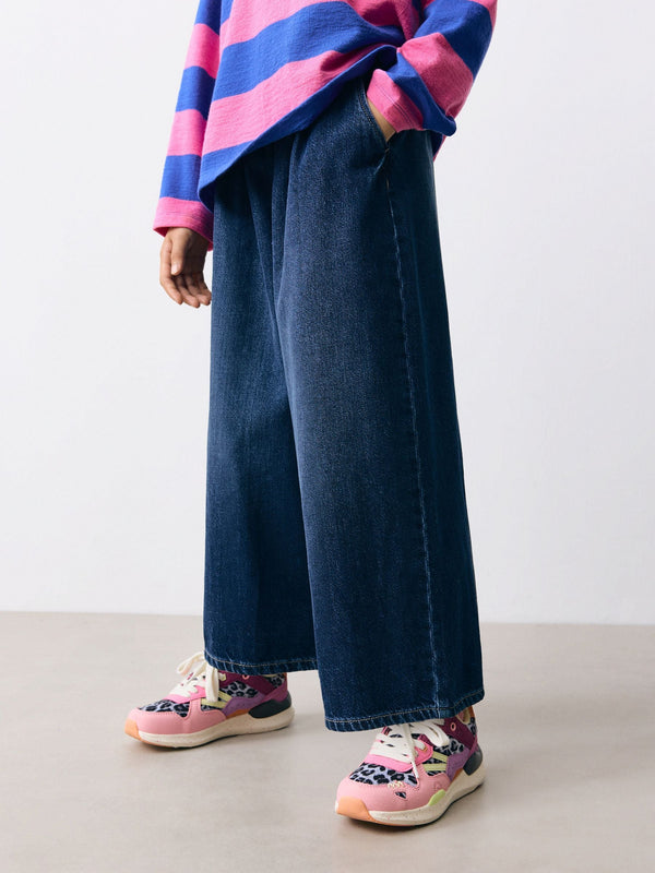 Dark Blue Pull On Wide Leg Jeans (6-16yrs)