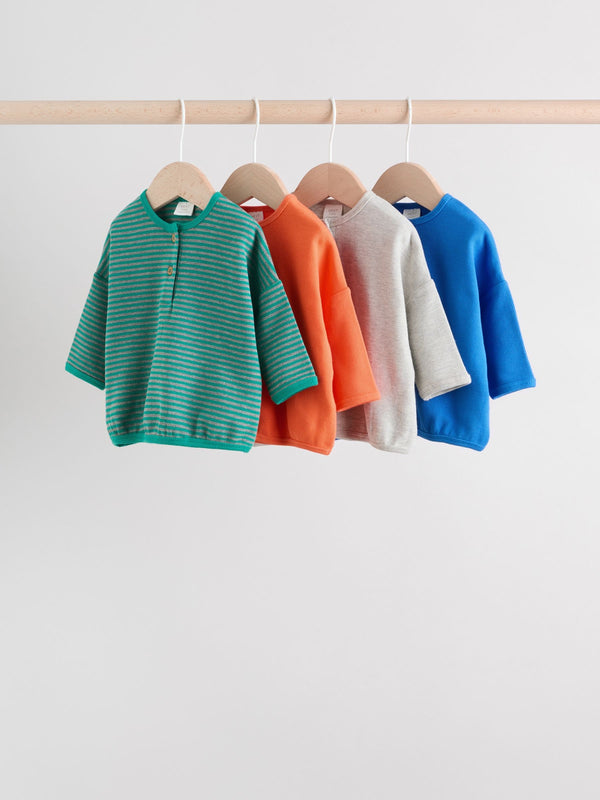 Bright Baby Long Sleeve T-Shirts 4 Pack (0mths-2yrs)