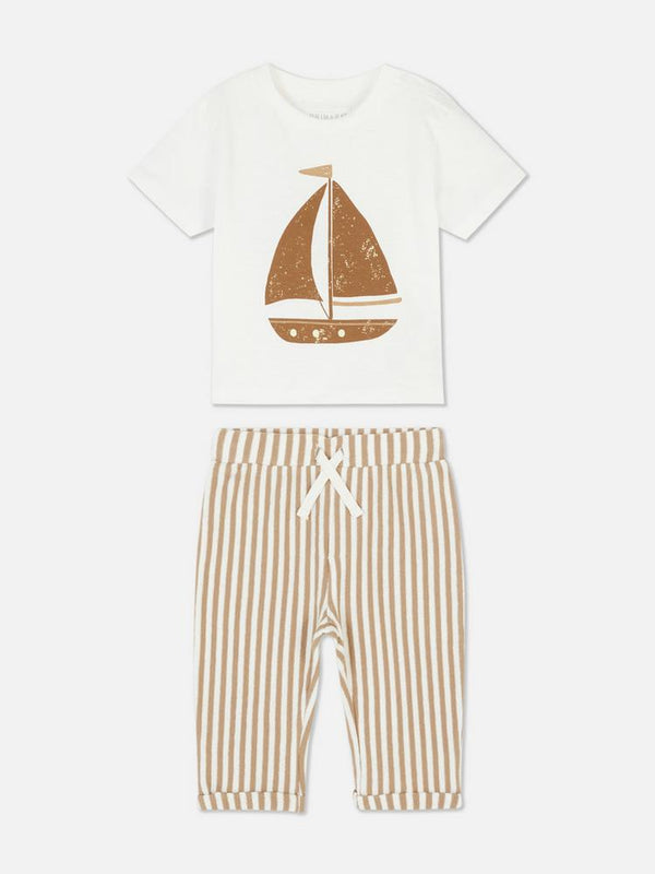 Primark Stripe T-shirt and pull-on Trousers set