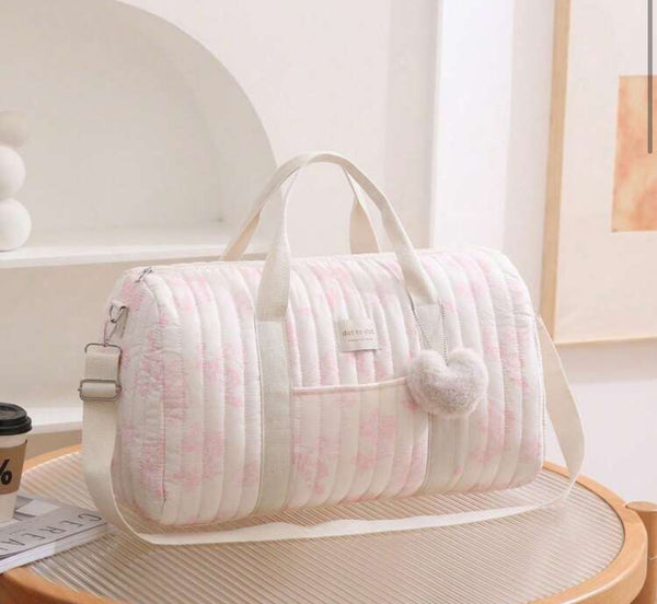Quilted pink floral bag