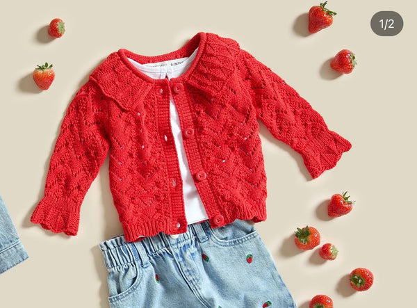 Primark red cardigan strawberry collection