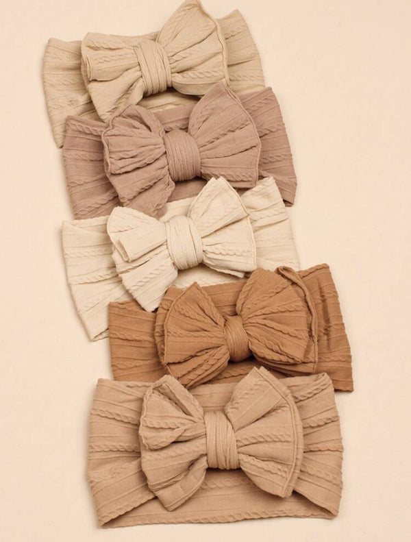 5 piece bow headbands