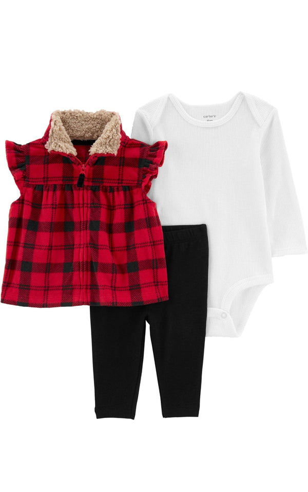 Carter’s 3 Piece Plaid Fleece Set