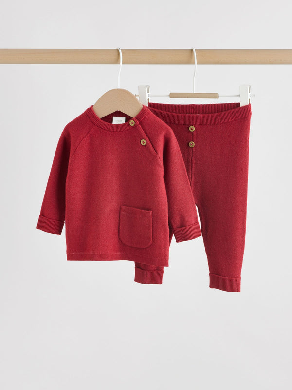 Red Baby Knitted Jumper and Leggings Set (0mths-2yrs)