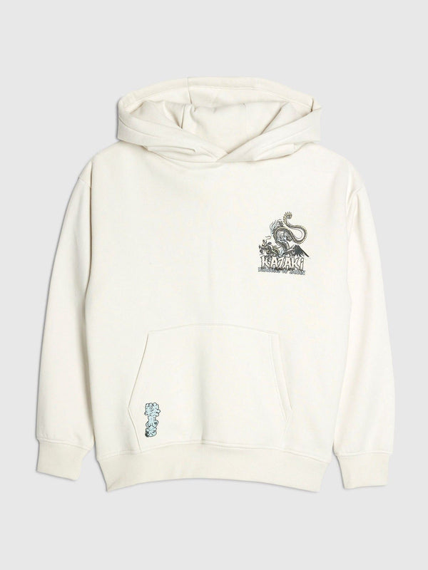River Island Cream Boys Japanese Printed Hoodie