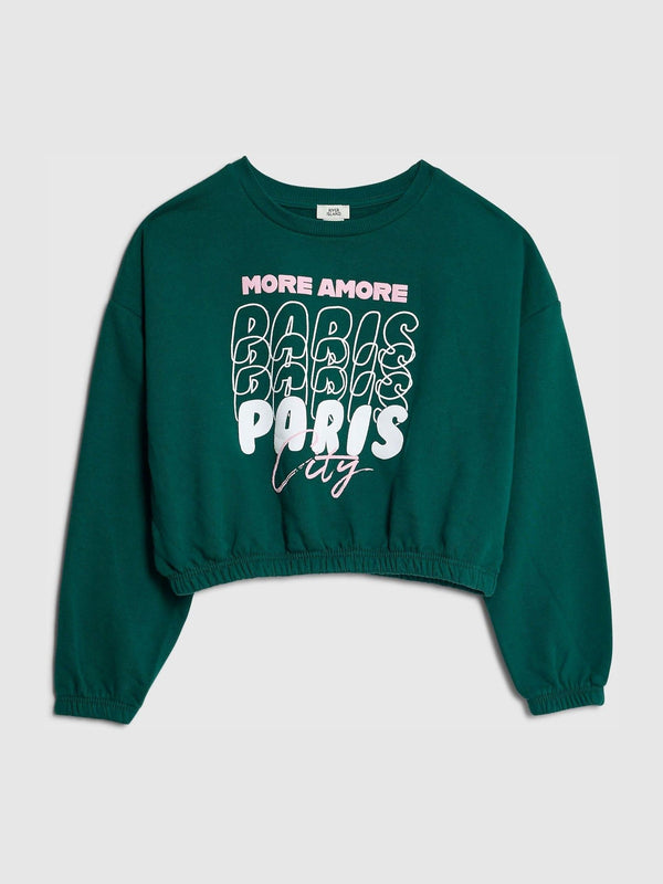 River Island Green Paris City Sweat Shirt
