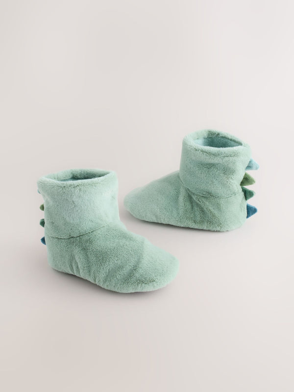 Green Dino Soft Slipper Socks