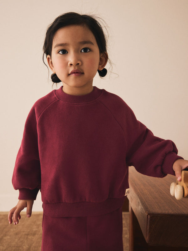 Burgundy Red Crew Sweatshirt (3mths-7yrs)