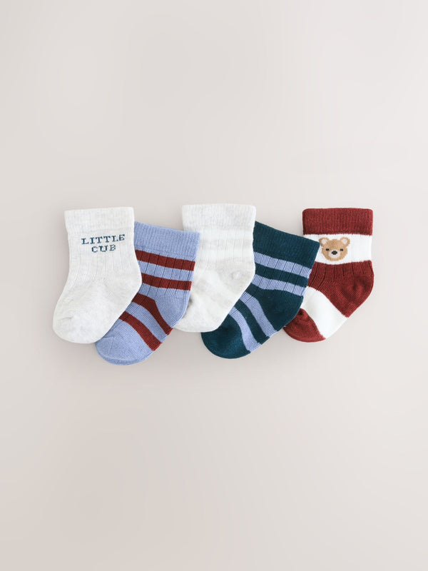 Navy Baby Socks 5 Pack (0mths-2yrs)