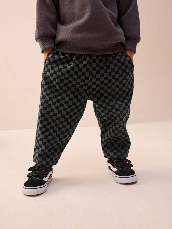 Mono Checkerboard Single Wide Leg Jersey Joggers (3mths-7yrs)