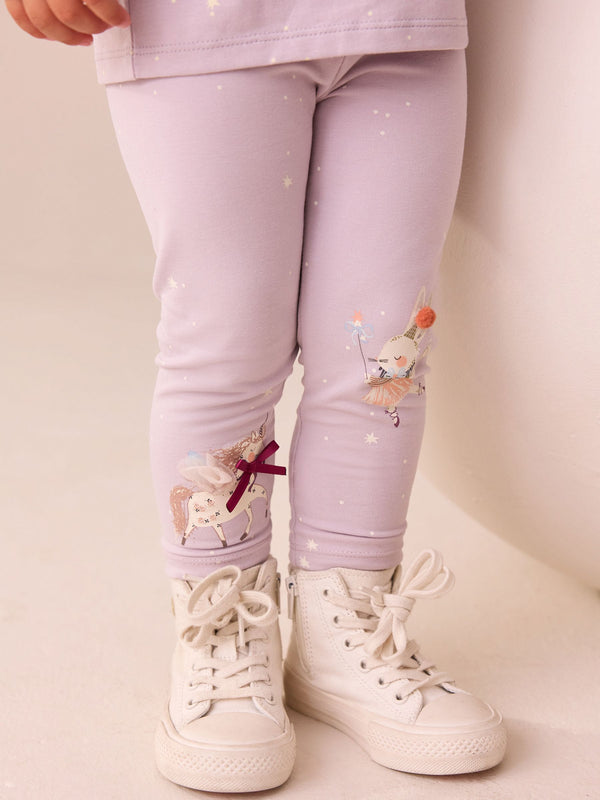 Lilac Purple Embellished Leggings (3mths-7yrs)