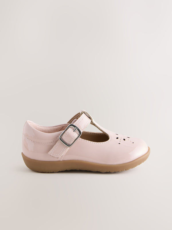 Pink Wide Fit (G) First Walker T-Bar Touch Fastening Shoes