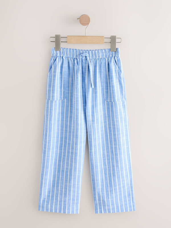Blue Wide Leg Stripe Trousers (3-16yrs)