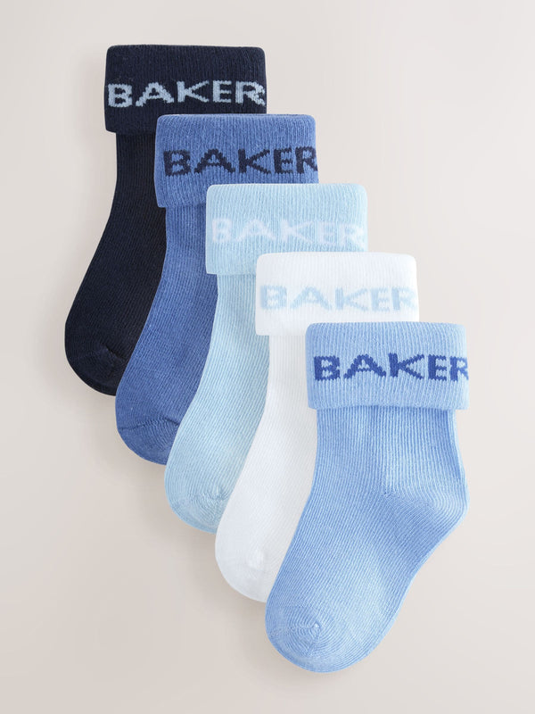 Baker by Ted Baker Baby Boys Roll Top Socks 5 Pack