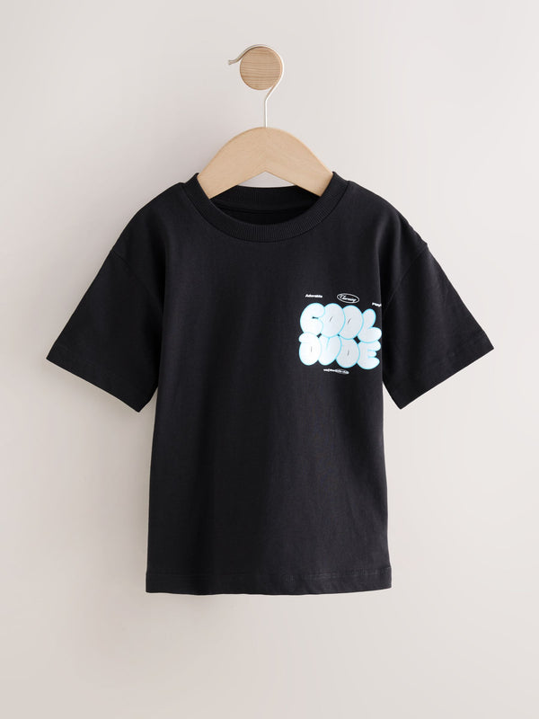 Black Cool Dude Short Sleeve Back Print T-Shirt (3mths-7yrs)