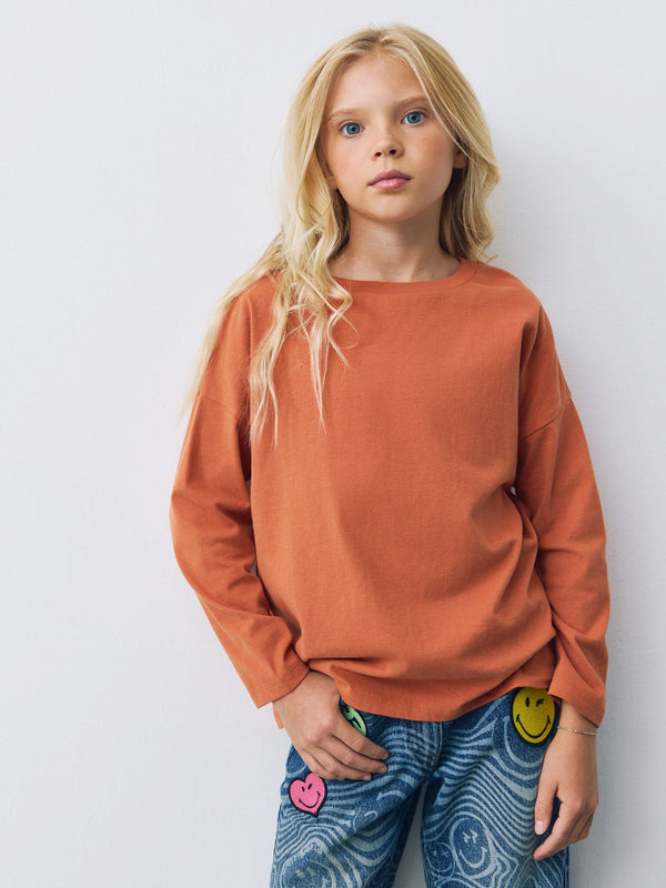 Rust Brown Long Sleeve Top (3-16yrs)