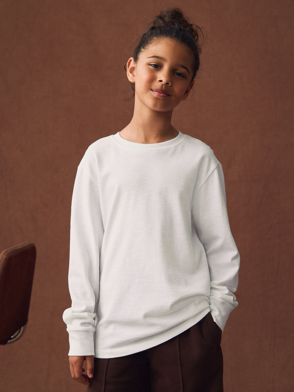 White Long Sleeve Top (3-16yrs)