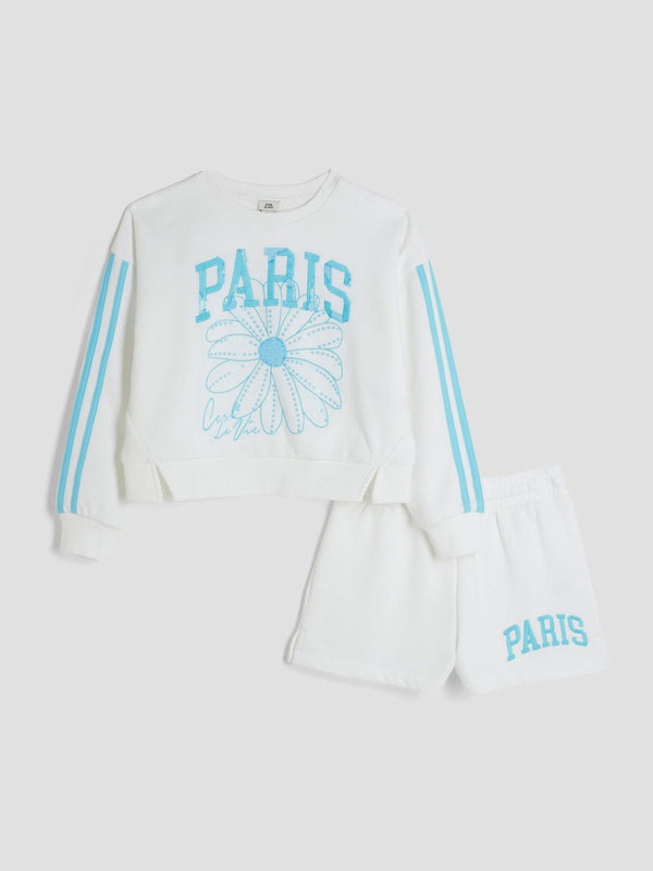 River Island White Paris Sweat Set