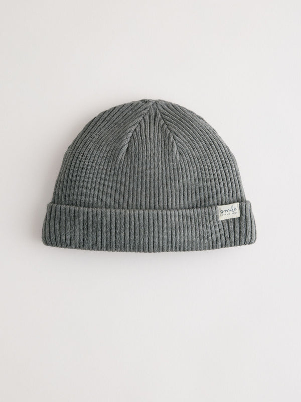 Charcoal Grey Baby Ribbed Beanie Hat (0mths-2yrs)