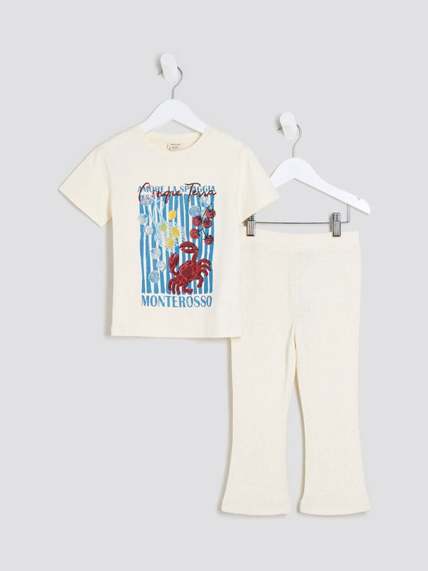 River Island White Crab Graphic T-Shirt Set